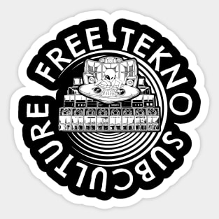 Free Tekno Alien Ufo DJ Subculture Sticker